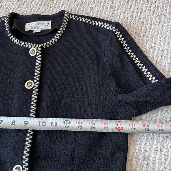 St. John Collection Santana Knit Black Blazer Jacket - Picture 2 of 10